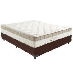Imagem de Cama Box Marrom e Colchão King Best Molas Ensacadas Casal 138x188X33 A