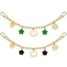 Imagem de HOSBY 2 peças de pingentes de bolsa para bolsas, correntes de bolsa de flores femininas, acessórios de pingente para carteira, bolsa de ombro, decorações, One Size, Zinco