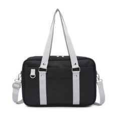 Imagem de Bolsa tiracolo grande de lona japonesa Kawaii, anime, bolsa de ombro para cosplay, Preto/cinza