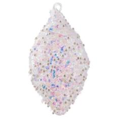 Imagem de Karma, Enfeite de Natal para pendurar, enfeite de gota de vidro de confete iridescente transparente