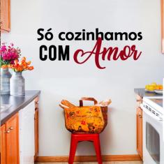 Imagem de Adesivo de parede frase cozinha amor tamanho 50cmx70cm