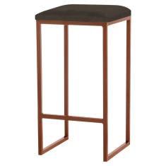 Imagem de Banqueta Billie Base Bronze Suede Marrom Gran Belo
