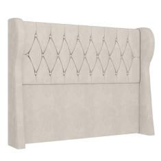 Imagem de Cabeceira Casal Queen Cama Box 160cm Malva I02 Veludo Bege Mpozenato