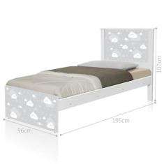 Imagem de Cama Juvenil Barcelona Nuvem Cinza Menino e Menina