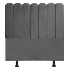 Imagem de Cabeceira Nuvem Cama Solteiro 90cm Alanis Suede Cinza Escuro