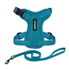 Imagem de Peitoral para gatos Voyager Step-in Lock ajustável com conjunto de coleira para gatos com alça de neoprene de 1,5 m - suporta gatos de raças pequenas, médias e grandes da Best Pet Supplies - turquesa,