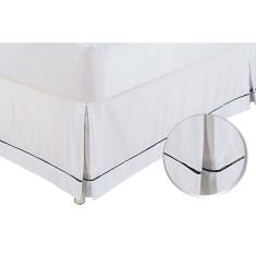 Imagem de Saia Cama Box Casal Babado Ponto Palito Branco 140X190 Ortobom