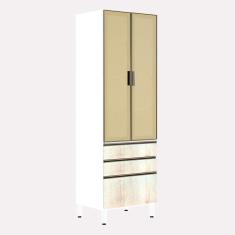 Imagem de Paneleiro Torre 70Cm Bronze Pérola Branco Com Legno Crema