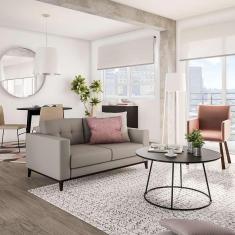 Imagem de Sofá 2 Lugares Live Pés e Base em Madeira Linho Cotton Cru