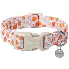 Imagem de DOGWONG Coleira de algodão para cães de outono, coleira de abóbora ajustável de tecido natural macio para cães de estimação fofo para cães pequenos, médios e grandes