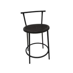 Imagem de Banqueta para cozinha americana - bar - balcão - com encosto cor preta