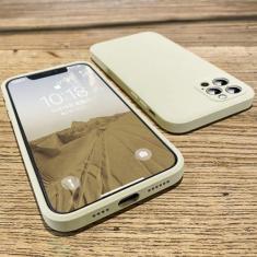 Imagem de Capa para iPhone XR quadrada de silicone líquido capa de proteção de lente completa, cor branca cremosa, para iPhone XR