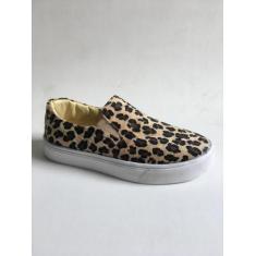 Imagem de Tenis Femininos Casual Animal Print Onça Slipon Tam Especial - Asarela