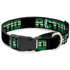 Imagem de Buckle-Down Coleira para cães martingale - Silhueta do estado de Oregon azul/amarelo - 2,54 cm de largura - serve para pescoços de 38,1-66,04 cm - Grande