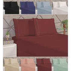 Imagem de jogo lençol camas box casal lencois p quarto toque macio fronha lisa m