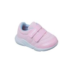 Imagem de Tênis Infantil Feminino Ortopé Sport Baby Fecho Duplo Rosa e Azul
