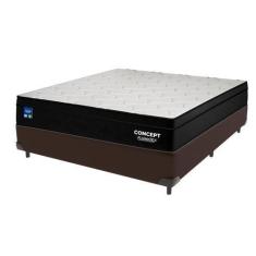 Imagem de Cama Box Marrom E Colchão Casal Concept Molas Ensacadas Plumatex