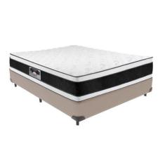 Imagem de Cama Box Bege e Colchão Black & White Air Double Face Espuma D33 Casal
