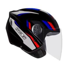 Imagem de Capacete Moto Aberto Spark jet Sting Viseira Cristal Preto c/ Prata In