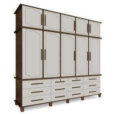 Imagem de Guarda Roupa De Casal Bettania Com 5 Portas Malbec/Off White - Bela Mó