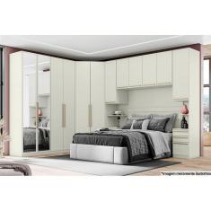 Imagem de Modulado De Quarto Guarda Roupa c- 2 Portas E Espelho Mc09 Seletto Areia-jequitibá