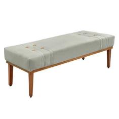 Imagem de Recamier Decorativo 160cm Kors Veludo Pés De Madeira Prata G63 - Gran