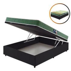 Imagem de Cama Box Baú Viúva + Colchão Espuma D70/D28 Atlanta Verde 128x188x59cm