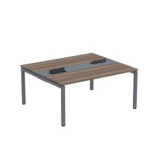Imagem de Mesa Plataforma Dupla com Pé de Aço para Coworking 160X140/2P PDC16/14/2P Walnut/Grafito