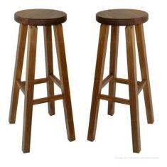 Imagem de Kit 2  Banqueta Alta Hardman Padrão Nogueira  Assento Redondo - Hardma