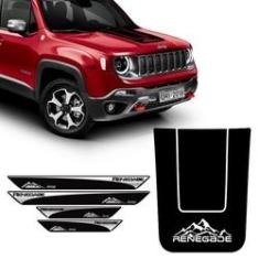 Imagem de Kit Adesivo Capô Jeep Renegade Montanha + Soleira Protetora