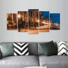 Imagem de Quadro Mosaico Paisagem Para Sala Quarto 130x63 decorativo