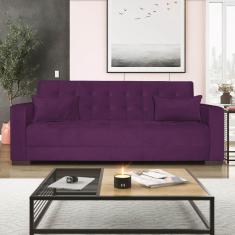 Imagem de Sofá Cama 3 Lugares Jobim Suede Roxo