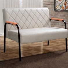 Imagem de Namoradeira Cadeira Decorativa Sala, Recepção, Escritório Ludmilla Bege Claro