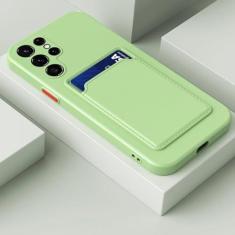 Imagem de Porta-bolsas com compartimento para cartão Capas de telefone tipo carteira de silicone macio para Samsung Galaxy S23 S22 S21 Ultra S20 FE A53 A52 A13 A12 A51 A71 Capa, verde matcha, para Samsung A12