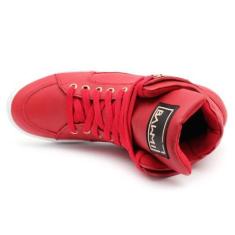 Imagem de Tênis Sneaker Feminino Cano Alto Academia Couro Legítimo 50130 - BM, V