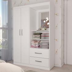 Imagem de Guarda-Roupa Infantil Gabe 2 Portas 2 Gavetas com Espelho Branco - Panorama Móveis