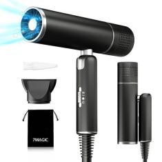 Imagem de Secador de cabelo 7MAGIC Foldable Powerful Ionic Fast Drying Black