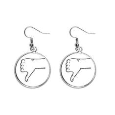 Imagem de Ridicule Gesture Line Desenho Padrão Orelha Pendente Prata Brinco Joia Feminina