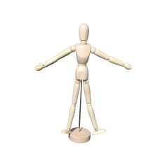 Imagem de Boneco Articulado Em Madeira Manequim Com 30Cm