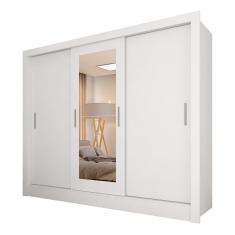 Imagem de Roupeiro 3 Portas Casal Com 2 Espelhos Aurora Branco - m. Arapongas