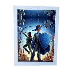 Imagem de Quebra-Cabeça Heróis Do Amor Autistas 60 Peças Guereira Do