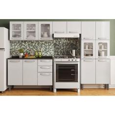 Imagem de Cozinha Completa Evidence 4 Peças (2 Armários + 1 Balcão + 1 Paneleiro) C4P55 Branco - Bertolini