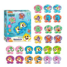 Imagem de Baby Sharks Jogo Da Memória 24 Pçs Em Madeira Nig Brinquedos