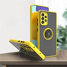 Imagem de Estojo magnético à prova de choque para Samsung Galaxy A52S A52 A53 A12 A23 S20 S21 FE S22 Ultra Note 20 S10E S10 S9 Plus Suporte para anel de capa, amarelo, para Samsung A52