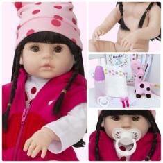 Imagem de Boneca Bebê Reborn Realista Girafinha 100% Silicone 14 Itens - Cegonha