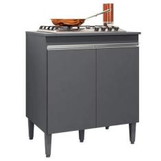 Imagem de Balcão Gabinete Martin Cooktop 2 Portas Para Cozinha Cinza - Ajl