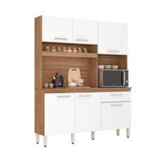 Imagem de Cozinha Compacta 6 Portas Miami Amêndola Branco - CasaH
