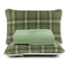 Imagem de Jogo de Cama 100% Algodão Estampa Verde Queen 3 peças Liso