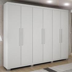 Imagem de Guarda-Roupa Casal Bari 6 Portas 4 Gavetas Branco - Panorama Móveis