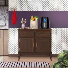 Imagem de Balcão Rústico Para Cozinha 2 Portas 2 Gavetas Madeira Maciça Imbuia Shop JM